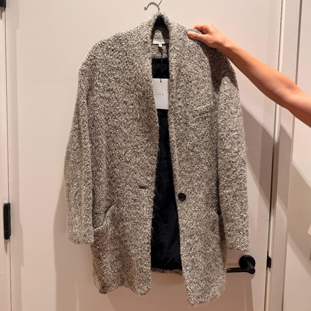IRO - Phanima Wool Grey Boucle Wool Coatigan in Grey - Size 36 - NWT